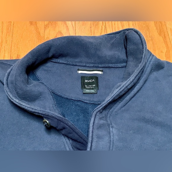 Men’s XXL Navy Blue 80/20 Cotton Poly RVCA Cardigan Sweatshirt Sweater - Picture 7 of 16